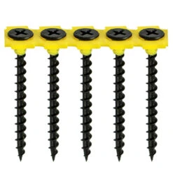 Timco Collated Course Drywall Timber Stud Plasterboard Screws PH2 Black 3.5 X 25mm (1000 Pack) 00025COLDYS