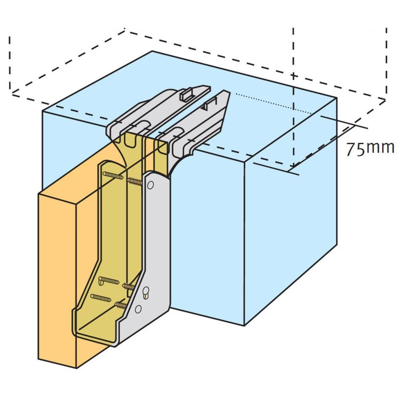 Expamet Masonry Single Piece Joist Hanger 200 X 100mm (SPSH200100) 2 Expamet Masonry Single Piece Joist Hanger 200 X 100mm (SPSH200100) - Image 2