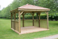 Forest Garden Square Cedar Roof Gazebo & Base 3120 X 3670 X 3670mm