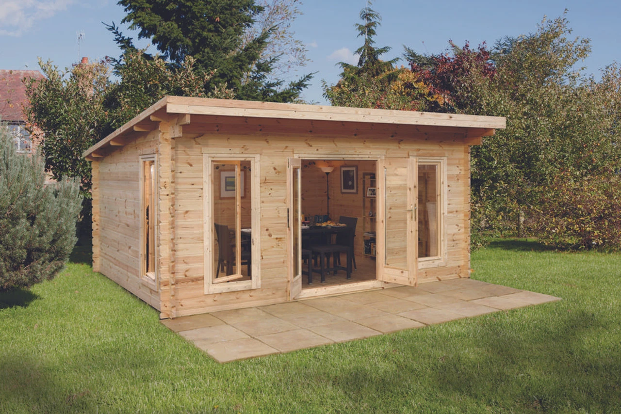 Forest Garden Mendip Log Cabin Pent 24kg Felt & Underlay 5240 X 4660 X 2420mm 1 Forest Garden Mendip Log Cabin Pent 24kg Felt & Underlay 5240 X 4660 X 2420mm