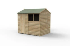 Forest Garden 4LIFE Reverse Apex Shed (8x6) Pressure Treated FSC 1-Door 2-Windows